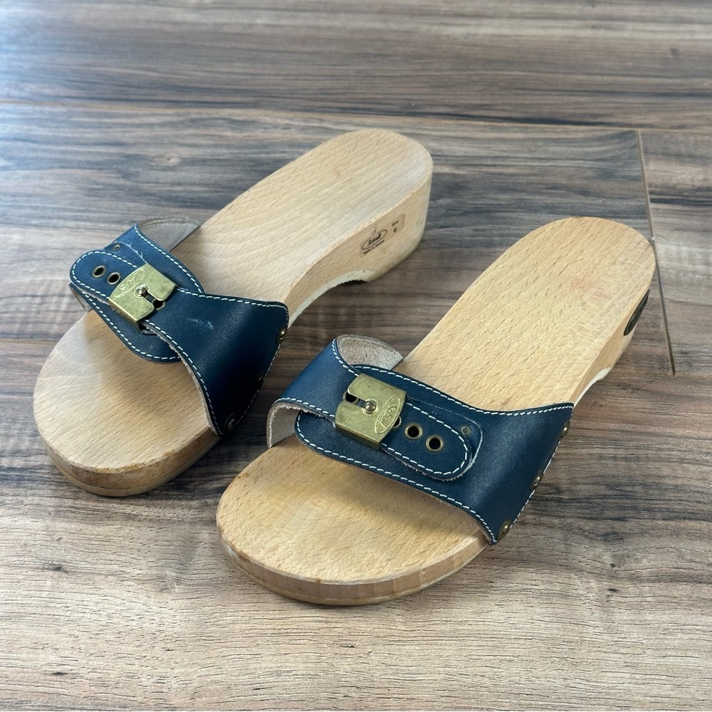 Dr. Scholl Exercise Wooden Sandal Blue Women’s Size 6